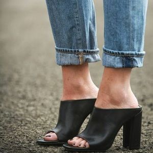 Target mossimo - black 4inch heel mules - 7.5